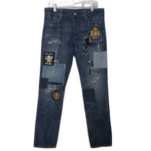 POLO RALPH LAUREN Astor Slim Boyfriend Patch Denim Jeans Womens Size 29